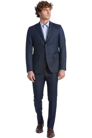 BALDININI Garnitury, Mężczyzna, Niebieski, M, Wełna, Niebieski wełniany garnitur slim fit