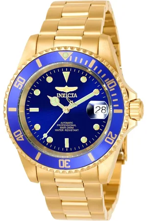 Invicta Akcesoria, Mężczyzna, Żółty, ONE SIZE, Niebieski Pro Diver Automatyczny Zegarek
