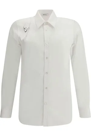 Alexander McQueen Koszule, Mężczyzna, Biały, L, Oversizeowa Koszula z Bawełny Poplinowej