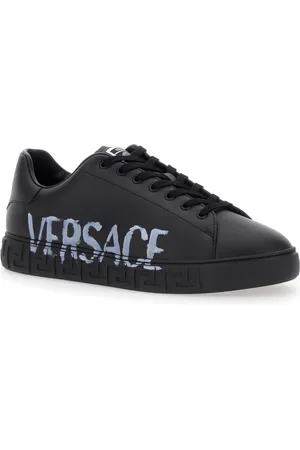 VERSACE Buty, Mężczyzna, Czarny, 40 EU, Czarne Niskie Top Sneakers Motyw Grecki