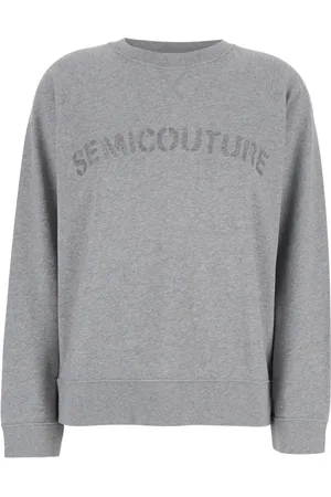 SEMICOUTURE Bluzy, Kobieta, Szary, S, Szara bluza z logo