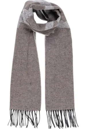 ALVIERO MARTINI 1A CLASSE Akcesoria, Kobieta, Szary, ONE SIZE, Len, Beżowy Szal Wełniany w Kratę