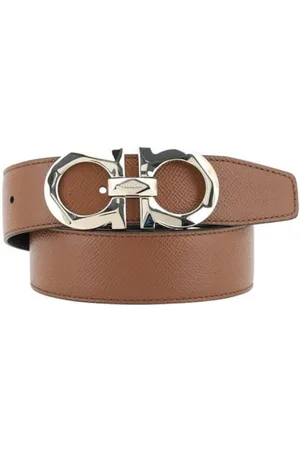 Salvatore Ferragamo Akcesoria, Mężczyzna, brązowy, 100 CM, Brązowy Skórzany Pasek z Odwracalnym Gancini