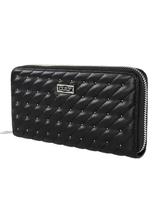 Cult Akcesoria, Kobieta, Czarny, ONE SIZE, Pikowana portmonetka z zamkiem w kolorze czarnym