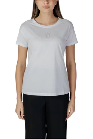 Armani Exchange Koszulki, Kobieta, Biały, XS, Eleganckie High-Waisted Tailored Shorts