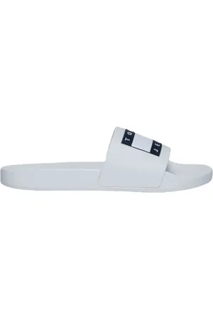 Tommy Hilfiger Buty, Mężczyzna, Biały, 41 EU, Białe gumowe klapki męskie