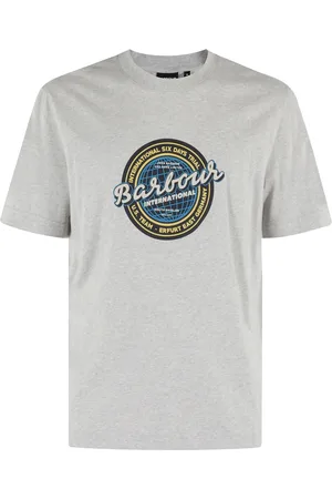 Barbour Koszulki, Mężczyzna, Szary, L, Graficzny T-shirt Carlise Szary Krótki Rękaw