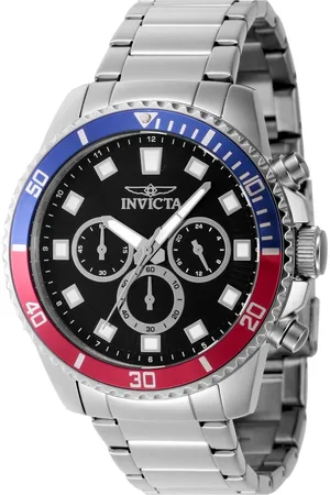 Invicta Akcesoria, Mężczyzna, Szary, ONE SIZE, Analogowy Chronograf Zegarek ze Stali Nierdzewnej