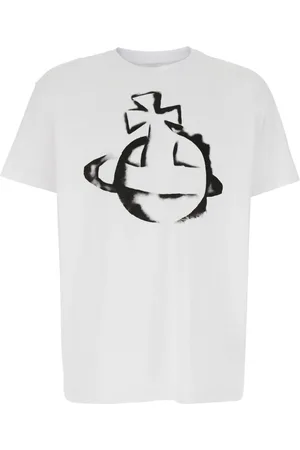 Vivienne Westwood Koszulki, Mężczyzna, Biały, L, Orb Logo Print T-Shirt