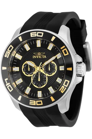 Invicta Akcesoria, Mężczyzna, Czarny, ONE SIZE, Chronograf Zegarek z Paskiem Silikonowym dla Mężczyzn