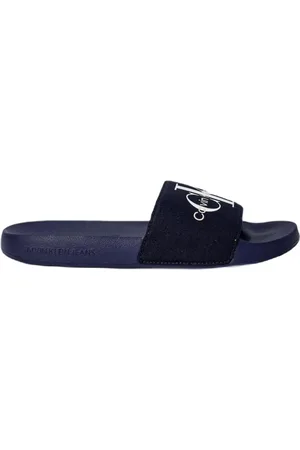 Calvin Klein Buty, Mężczyzna, Niebieski, 40 EU, Monogram Style Bawełniane Kapcie