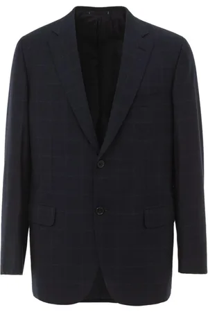BRIONI Garnitury, Mężczyzna, Niebieski, L, Elegancki Granatowy Blezer Wełniany