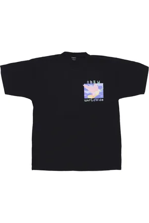 Obey Koszulki, Mężczyzna, Czarny, L, Klasyczny T-shirt z motywem gołębia Jet