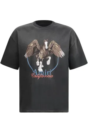 AMIRI Koszulki, Mężczyzna, Czarny, S, Pegasus Tee Oversized Style