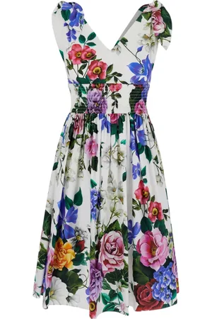 Dolce & Gabbana Sukienki, Kobieta, Wielobarwność, XS, Kwiatowy Wielokolorowy Krótka Sukienka Kobieta