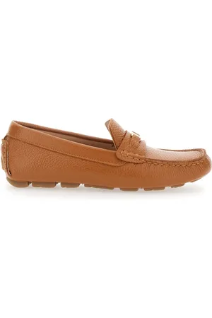 Pollini Buty, Kobieta, brązowy, 38 EU, Brązowe loafersy z logo na płytce