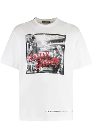 Dolce & Gabbana Koszulki, Mężczyzna, Biały, M, Żakardowy T-shirt z okrągłym dekoltem 100% bawełny