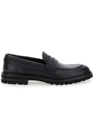 Dolce & Gabbana Buty, Mężczyzna, Czarny, 45 EU, Czarne płaskie buty z logo DG