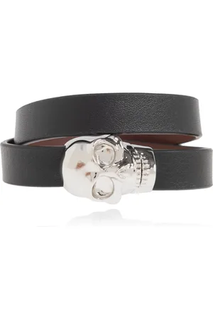 Alexander McQueen Akcesoria, Mężczyzna, Czarny, S, Skóra, Skórzana bransoleta