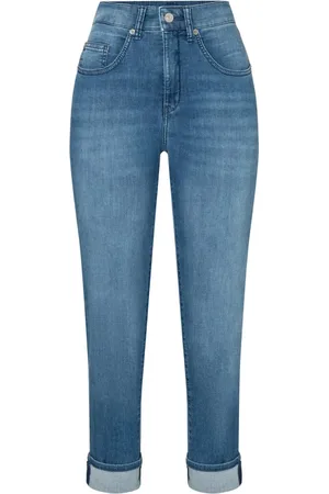 Mac Jeansy, Kobieta, Niebieski, XS, Luźne Jeansyy Cropped Letnie Niebieskie