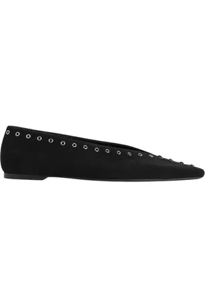Totême Buty, Kobieta, Czarny, 39 EU, Zamsz, Baleriny ze Skóry Zamszowej z Kwadratowym Nosem