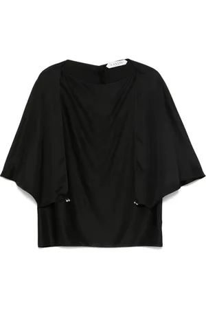 Lanvin Bluzki, Kobieta, Czarny, M, Stylowy Open Sleeve Top