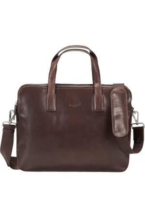 Howard London Torebki, Kobieta, brązowy, ONE SIZE, Ciemnobrązowa torba na laptopa z skóry
