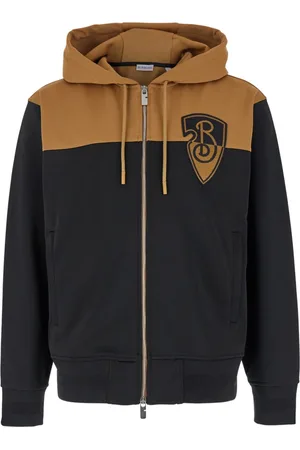 Burberry Bluzy, Mężczyzna, Czarny, L, Czarna Bluza z Kapturem Logo Tech