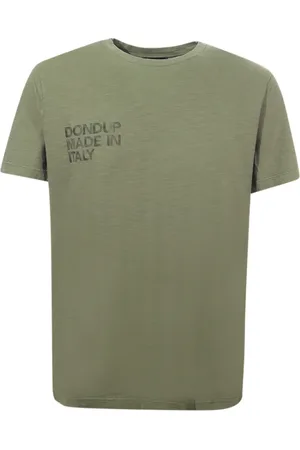 Dondup Koszulki, Mężczyzna, Zielony, M, Zielony T-shirt z nadrukiem logo