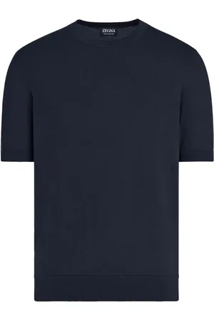 Ermenegildo Zegna Koszulki, Mężczyzna, Niebieski, XL, Casual Bawełniany T-shirt