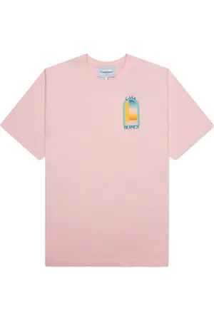 Casablanca Koszulki, Mężczyzna, Różowy, 2XL, Bawełna, T-shirt z nadrukiem róż