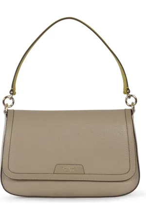 Kate Spade Torebki, Kobieta, Szary, ONE SIZE, Kolorblokowana Skórzana Klapa na Ramię
