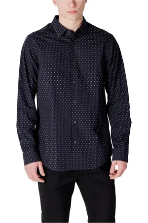 Armani Exchange Koszule, Mężczyzna, Niebieski, 2XL, Elegancka męska koszula z długim rękawem