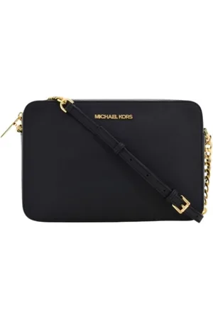 Michael Kors Torebki, Kobieta, Czarny, ONE SIZE, Skóra, Torebka na ramię ze złotymi akcentami