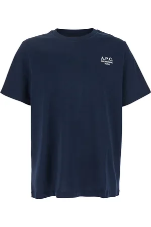 A.P.C. Koszulki, Mężczyzna, Niebieski, XL, Niebieski T-shirt z logo na przodzie
