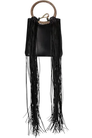 Hibourama Torebki, Kobieta, Czarny, ONE SIZE, Skóra, Bimba Fringe BIG