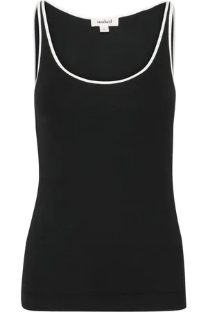 Soaked in Luxury Koszulki, Kobieta, Czarny, XL, Sportowy Czarny Top