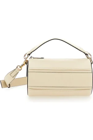 Chloé Torebki, Kobieta, Biały, ONE SIZE, Kremowa biała torba na ramię z wygrawerowanym logo