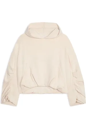 DRIES VAN NOTEN Bluzy, Kobieta, Biały, XS, Biała Klasyczna Bluza z Kapturem