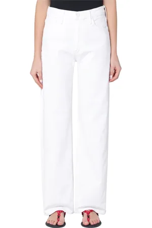 Mother Jeansy, Kobieta, Biały, W25, Regular Fit Sneak Jeansy