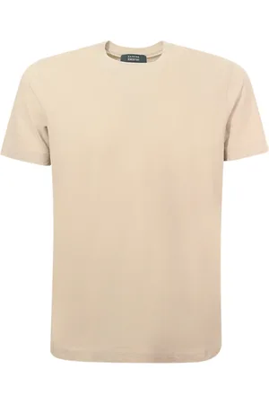 ZANONE Koszulki, Mężczyzna, Beżowy, L, Piaskowy T-shirt z okrągłym dekoltem Slim Fit