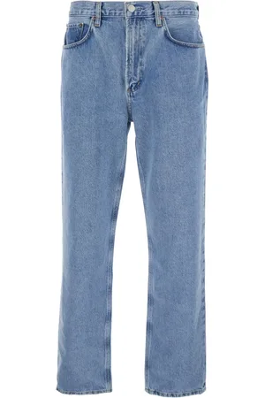 AGOLDE Jeansy, Mężczyzna, Niebieski, W34, Jasnoniebieskie Jeansyy Five-Pocket z Logo na Plecach