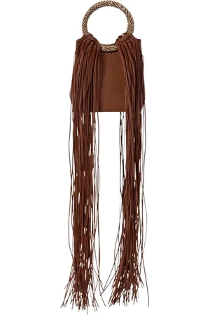 Hibourama Torebki, Kobieta, brązowy, ONE SIZE, Skóra, Bimba Fringe Mini