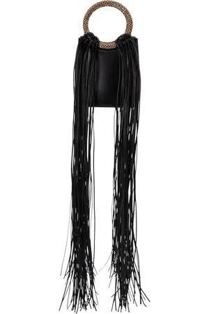 Hibourama Torebki, Kobieta, Czarny, ONE SIZE, Skóra, Bimba Fringe Mini