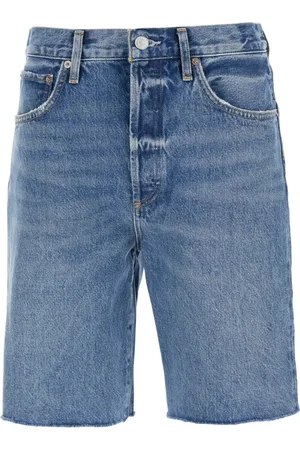 AGOLDE Szorty, Kobieta, Niebieski, W26, Denim, Niebieskie Szorty z Denimu z Guzikami Kobieta