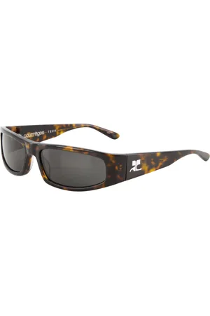 Courrèges Akcesoria, Mężczyzna, brązowy, ONE SIZE, Okulary przeciwsłoneczne Tech z nadrukiem żółwia