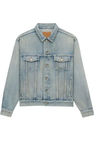 Saint Laurent Kurtki, Mężczyzna, Niebieski, M, Niebieska Kurtka Jeansyowa Zapięcie Na Guziki