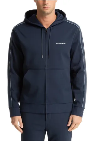 Michael Kors Bluzy, Mężczyzna, Niebieski, M, Bluza z sznurkiem i zamkiem
