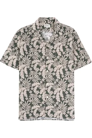 HARTFORD Koszule, Mężczyzna, Zielony, XL, Bawełna, Koszula Palm MC Flower Print