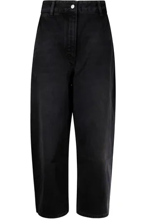 STUDIO NICHOLSON Jeansy, Kobieta, Czarny, 3XS, Czarne Jeansyy z Ukrytym Zamkiem